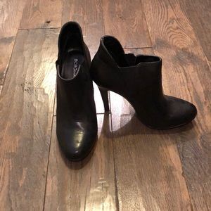 BCBG black leather bootie